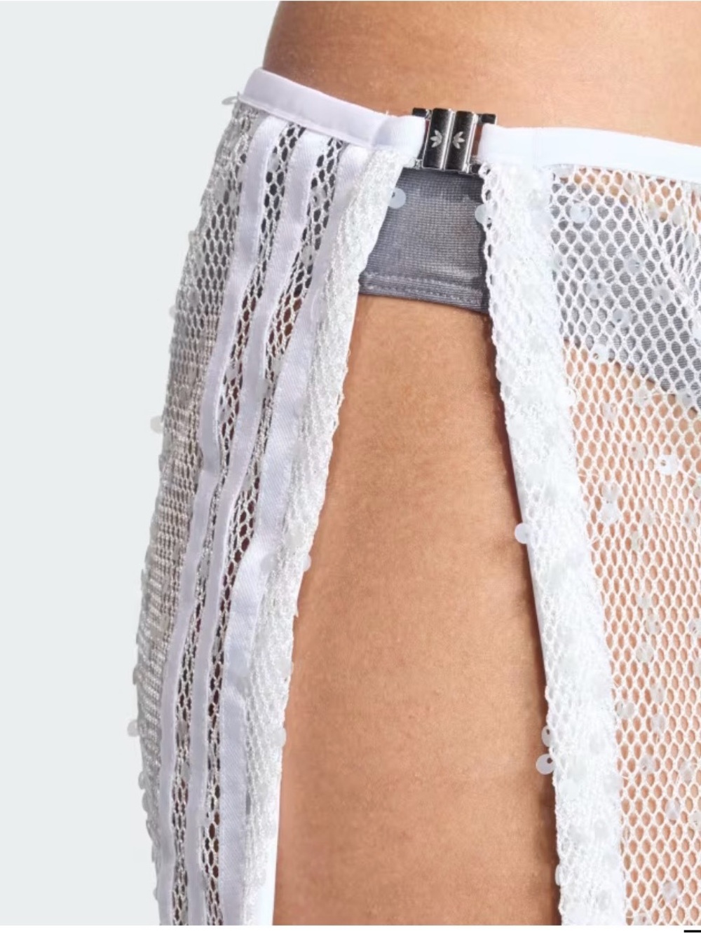 New adidas Originals Sunset Rhythms Sheer Mesh Sequin Mini Skirt Coverup - XS - Picture 7 of 12